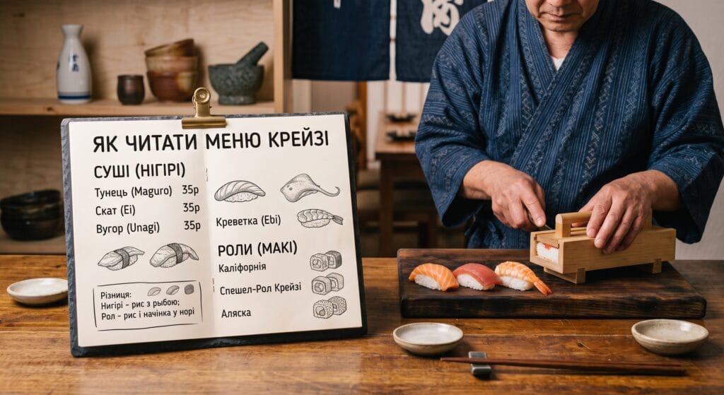 Чим суші відрізняються від ролів як читати меню Крейзі